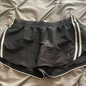 Danskin Black Women's Athletic Shorts with White Stripes